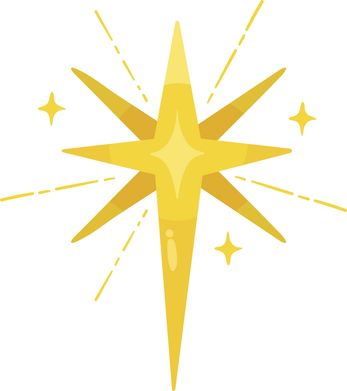 North Star Christmas Nativity Clipart Illustration